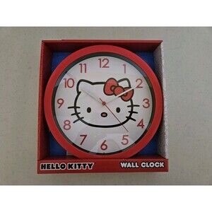 Sanrio Hello Kitty Wall Clock Brand New Analog Display New Red